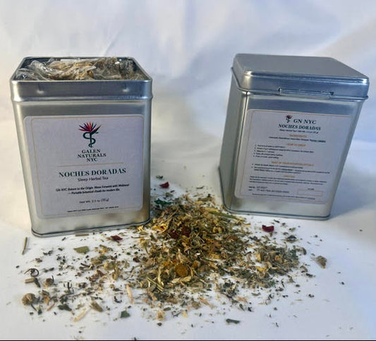 Evening wind-down ritual. Warm, soothing botanical infusion traditionally taken before rest in a silver tin. contains: Chamomile, Passionflower, Lemon Balm, Pineapple, Rosehips & Calendula.